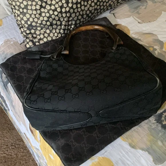GUCCI VINTAGE bamboo handle bag - Picture 8 of 12